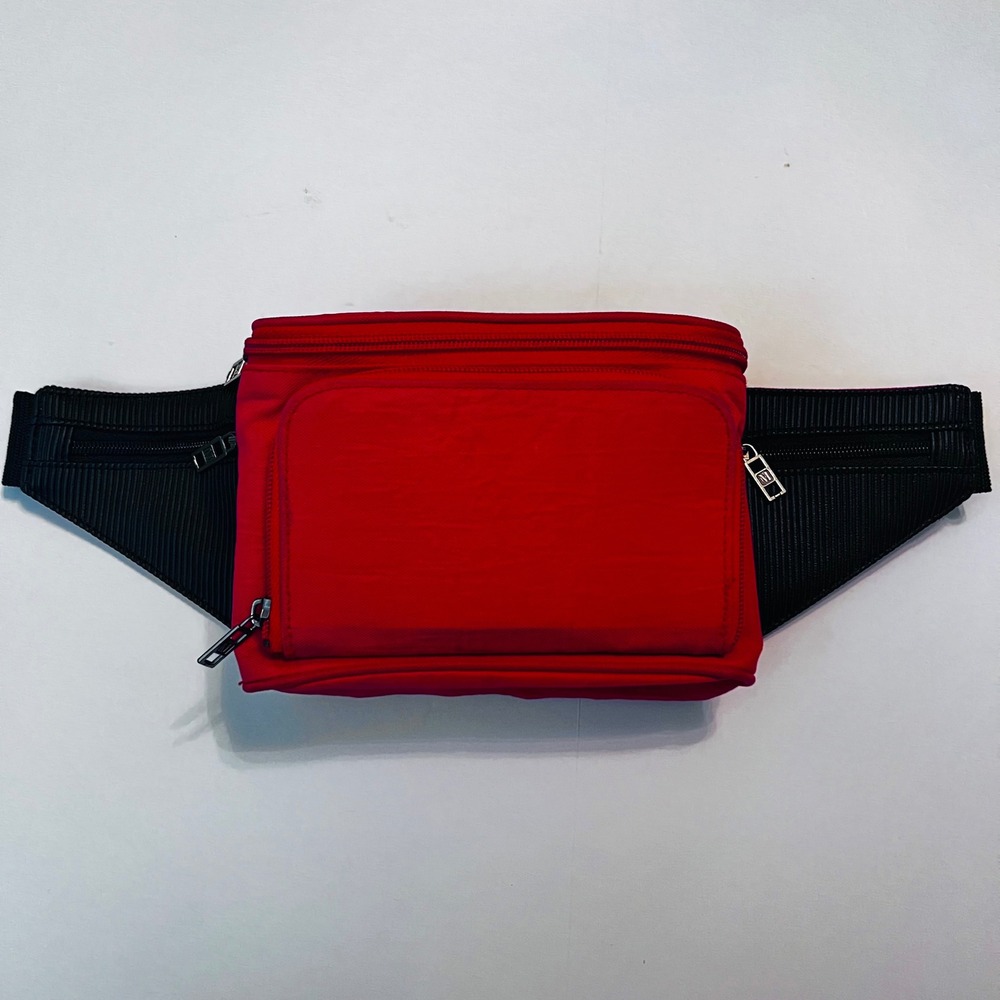 Vintage Mondo Red Fanny Pack Belt Bag Travel Hiking Festival Organizer
